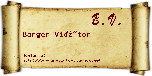 Barger Viátor névjegykártya